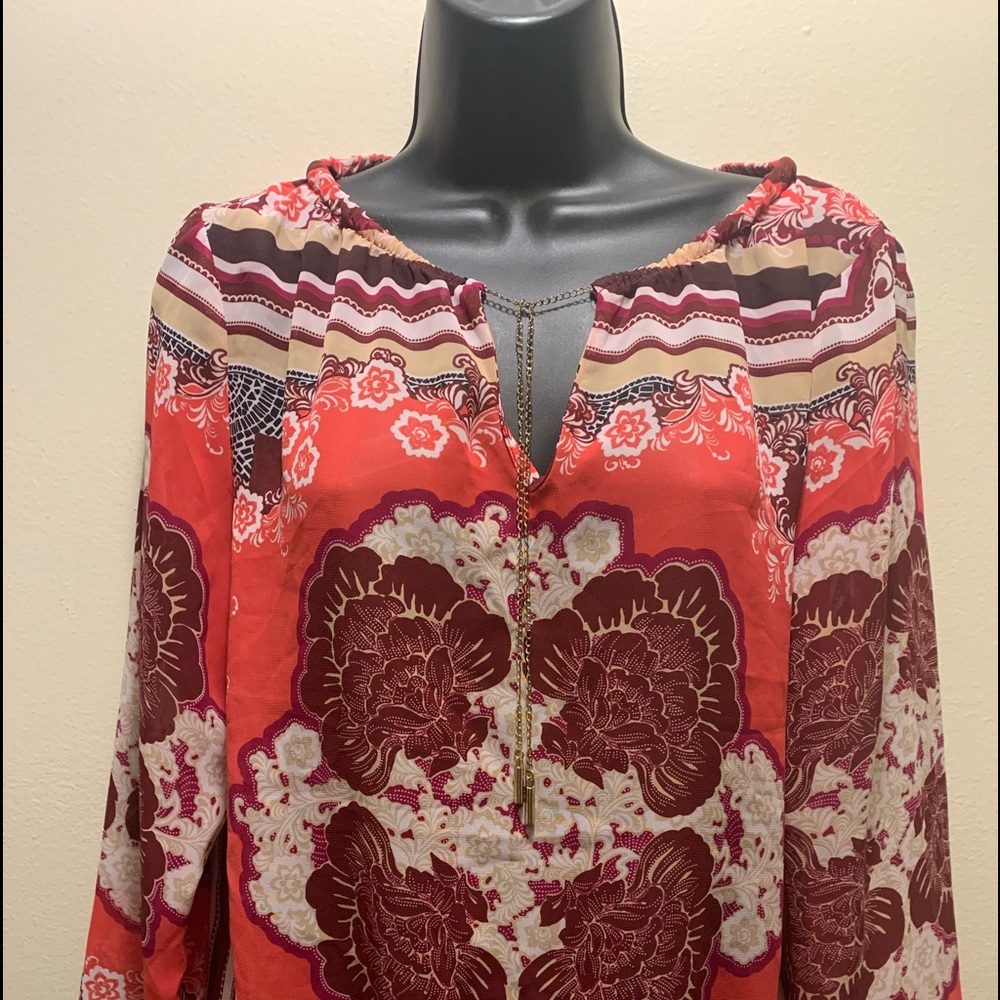 New York & Company LS Sheer Blouse